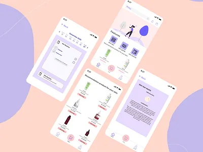 Picky - Your Skincare App pink skincare ui ui ux ui design