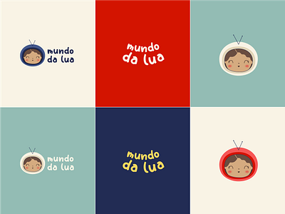 Lua's World Logo Design astronaut illustration branding children brand cute illustration graphic design illustration kids brand logo