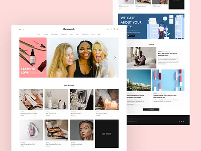 Thousands - Beauty Store beauty clean cosmetics e commerce project shop skincare store ux ui web design website