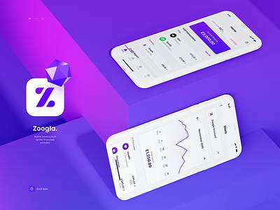 Zoogla Mobile App Presentation app apple branding chart dashboard design finance fintech front end graphic design mobile mobile app neobank payment presentation product ui ui design ux ux design