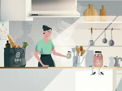 Zerogrocery 2d art brand identity branding cartoon character design ecofriendly ecology explainer flat flat illustration illustration vector zerowaste