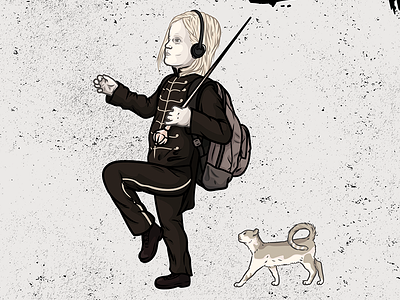 My Chemical Romance "The Backpack Parade" lofi by Sparrow Sleeps album cover cat grunge illustration my chemical romance portrait sparrow sleeps toddler