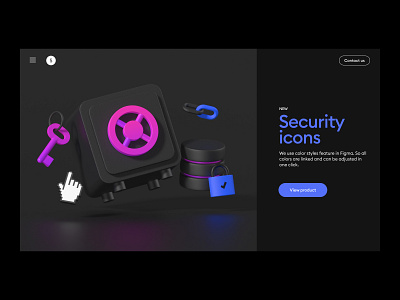security 3d illustration set 3d dark app dark theme data feature gradient header icon illustrations key protection safe security ui webdesign