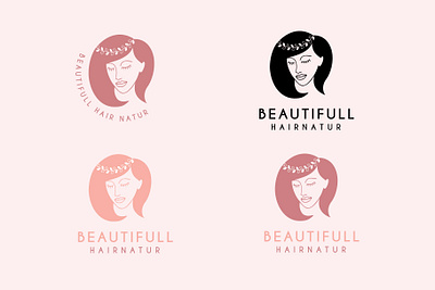 beautifull hair nature logo branding company hair logo hair salon illustration logo logo design logo mark logodesign minimalist minimalist logo monoline salon logo vector