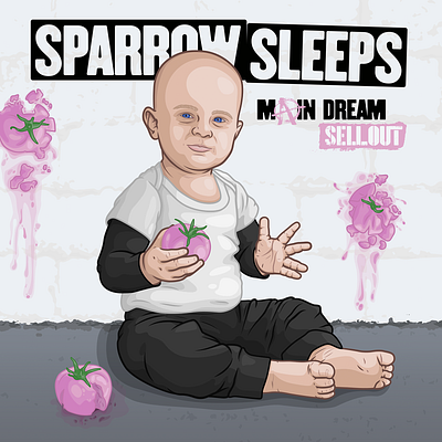 Machine Gun Kelly "main dream sellout" lullabies album artwork album cover illustration machine gun kelly sparrow sleeps toddler tomato