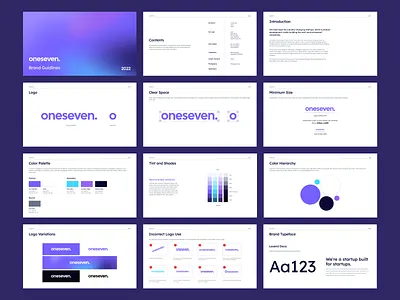 Oneseven Rebranding brand guide brand identity branding logo logo design oneseven rebranding style guide