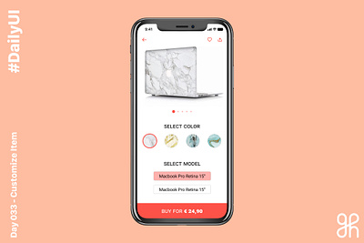 Daily UI challenge day 33 - Customize Item dailyui dailyuichallenge