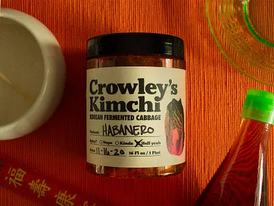 Crowley's Kimchi food kimchi label design package design