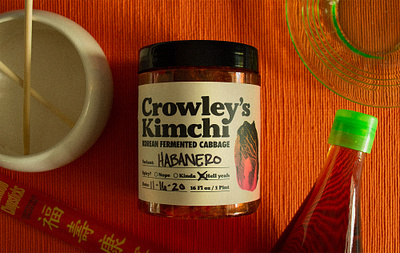 Crowley's Kimchi food kimchi label design package design