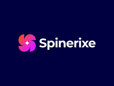 Spinerixe Logo abstract branding bright communication gennady savinov logo design geometric gradient logo design modern s letter s logo s logomark speed spiner spinning top star toys