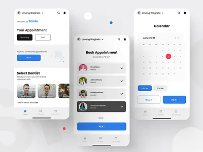 Appointment App Design app branding creative dental design interactive neat and clean problem solving product design simple simple flow ui ui design uiux ux ux design