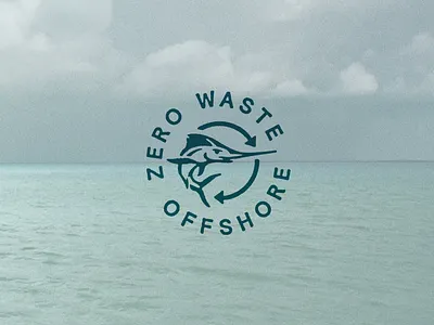 Zero Waste Offshore badge brand branding fishing icon identity logo mark marlin outdoor zero waste