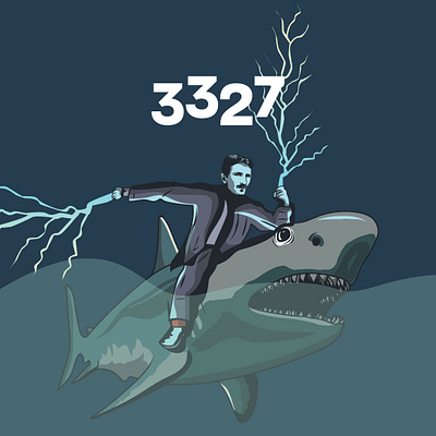 Tesla&Shark design graphic design illustration