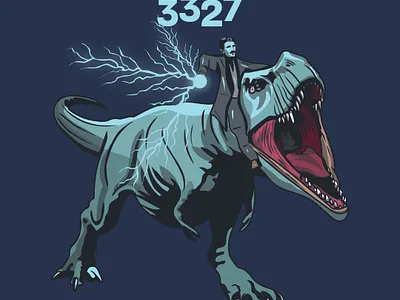 Tesla&T-rex design graphic design illustration