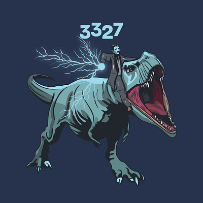 Tesla&T-rex design graphic design illustration