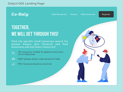 DailyUI Day 003: Landing Page 003 beginner covid covid 19 covid 19 covid19 daily003 dailyui dailyui003 landing page design landingpage