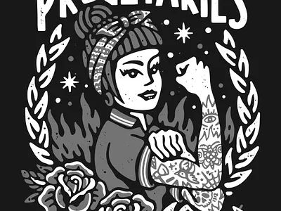 Proletaries apparel artwork feminism feminist graphic design hardcore illustration lifestyle music old school punk tattoo