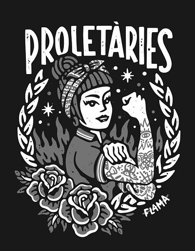 Proletaries apparel artwork feminism feminist graphic design hardcore illustration lifestyle music old school punk tattoo