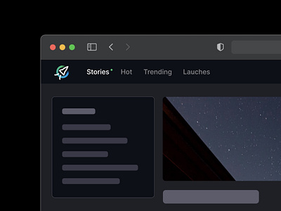 Navbar for Social Network app astronaut black clean dark dark ui darkmode interface navbar navigation navigation bar rocket space theme ui web website