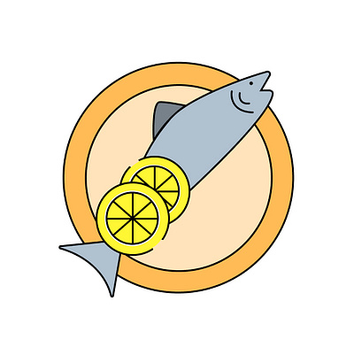 Cute seabass logo vector