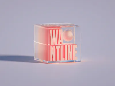 WANTLINE 3d art abstract blender branding clean glassy gradient illustration wantline