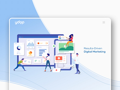 WIP: Digital Agency Website creative agency design hero homepage illustration landing page ui vector web web design wordpress