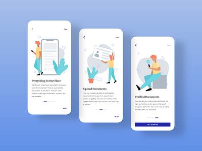 ID App - Onboarding app design document scanner id card identity document ios app mobile mobile app mobile ui onboard onboarding onboarding flow onboarding illustration onboarding screens onboarding ui ui uidesign uiux verification walkthrough walkthrough screen