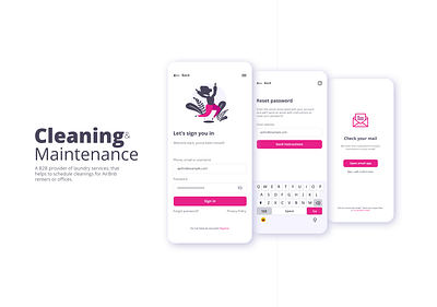 Cleaning & Maintenance App UI Design mobile app mobile design mobile ui ui ui design uiux user experience design user interface desing ux uxdesign