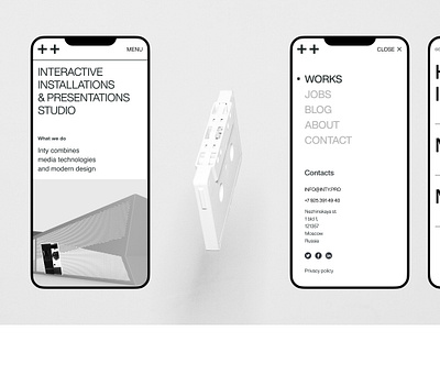 INTY.PRO website redesign abstract art black white creative figma interaction design iphone minimal mobile noncolor poster redesign science ui uiux ux visual art web design webdesign website