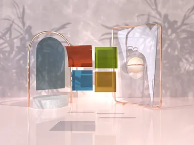 Microsoft 3D Glass glass lights materialdesign microsoft plants shadows