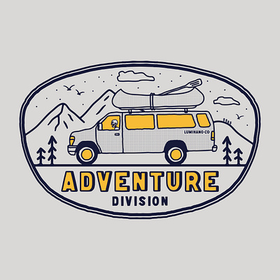 ADVENTURE DIVISION camping logo forest hiking mountain