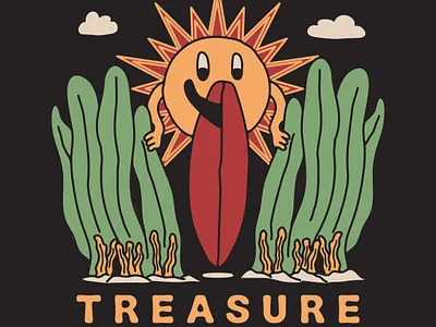 TREASURE illustration sun surf