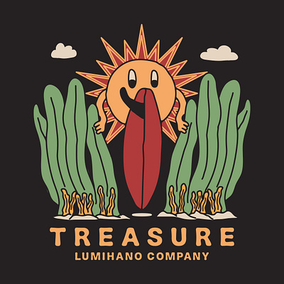 TREASURE illustration sun surf