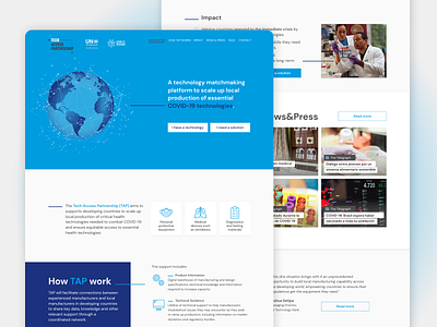 United Nations Tech Access Partnership Microsite aerolab covid covid19 design desktop desktop design developing countries development microsite platform product design tech technology ui un united nations ux ux ui web design world health organization