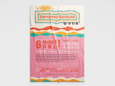 Northway Reunion Tour 2/3 block type branding event poster music poster poster vintage vintage type wood letter wood letter type