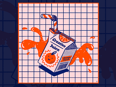 Creative Juice creative juice halftone illustration orange orange juice procreate retro texture