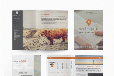 Wide Open Missions Guide branding design indesign magazine print