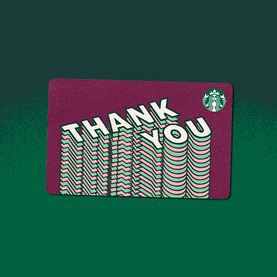 Thank you card dimensional gift card starbucks type