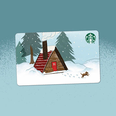 A frame holiday card cabin cozy starbucks winter winter scene