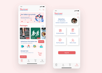 Thyrocare App Redesign android app design healthcare healthcare app ios redesign redesign concept redesign. redesigned thyrocare ui ux vector