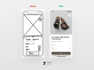 Wireframe to UI (Checkout for an e-commerce app) app design designinspiration icon minimal shoe shoe design shoes shoes app shoes store typography ui ux uxdesign