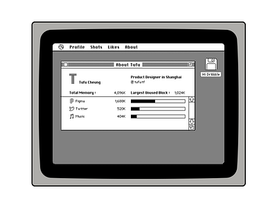 Hi Dribbble classic hello dribble macintosh retro ui