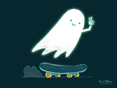 Peace Ghost ghost halloween illustration illustrator peace peace sign pen and ink skate deck skateboard skater spirit