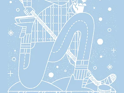State of Pond Hockey hockey ice illustration lettering minnesota one color paul bunyan poster screenprint snow texture