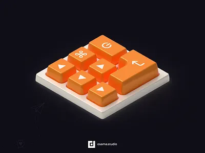 3D MINI KEYBOARD By Adobe Illustrator 3d 3d art adobe adobe illustrator branding clean design geometric design graphic design illustration logo ui vector