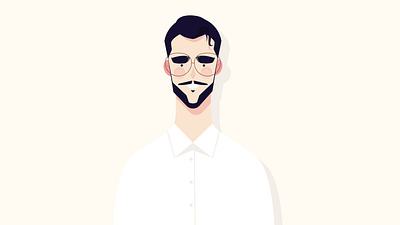 Self-portrait animation design flat icon illustration ui vector web