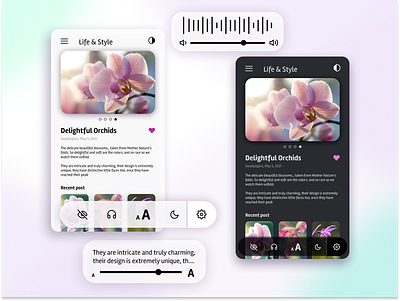 Accessible blog accessibility dark mode dark ui light ui mobile ui ui design ux