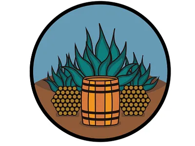 Logo Tequila Agave Azul design illustration logo vector