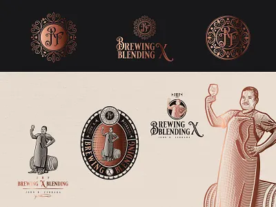 Brewing X Blending | Logo & Label badge logo beer branding beer design beer label beer logo beer packaging engraving etching label label design logo vintage logo