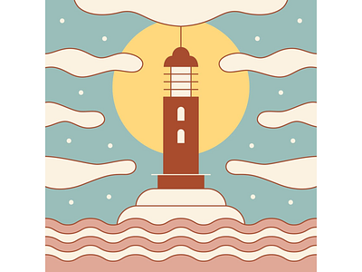 Lighthouse color palette colorful design gameart geometric illustration graphic design illustration landscape landscape illustration life is strange lighthouse minimal pastel colors sea simple design sky soft colors symmetrical vintage